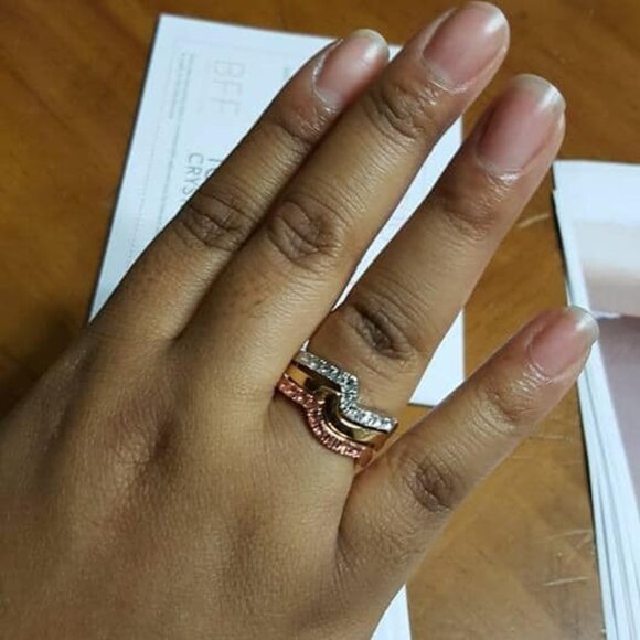 Touchstone Crystal Colorwave Rings, Size 8 - Picture 2 of 3